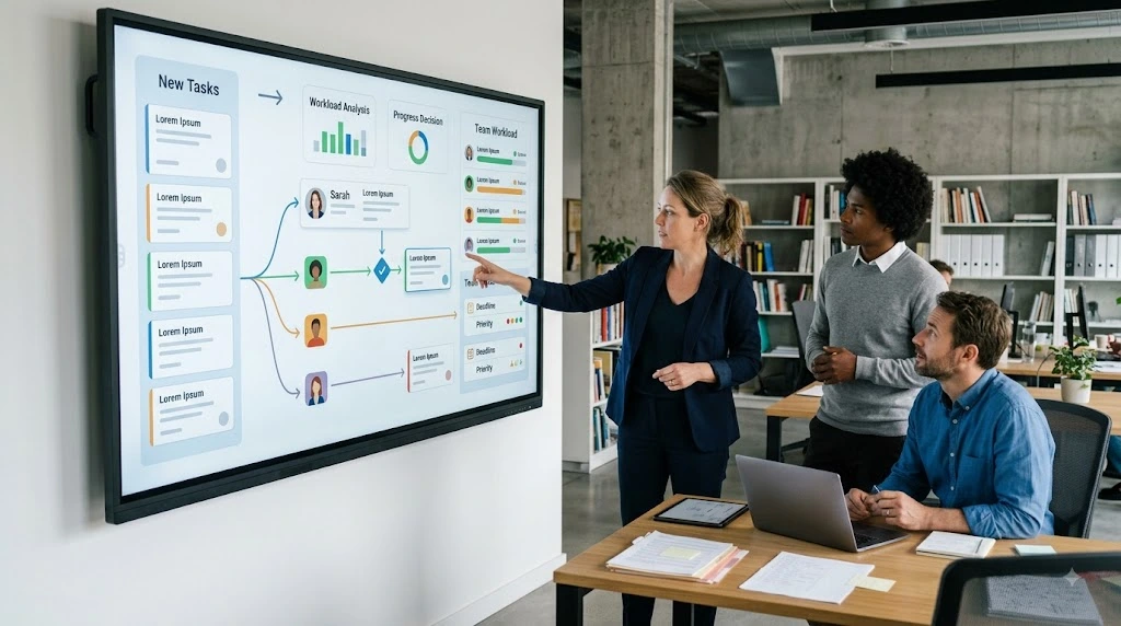 Automated task assignment workflow for a small business team