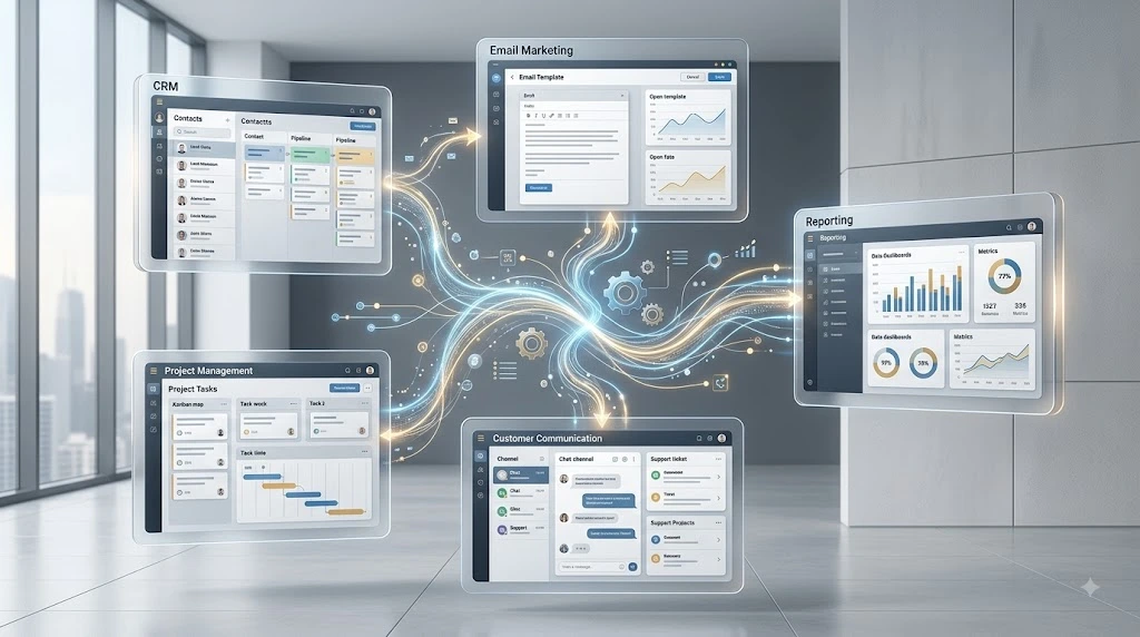 Connected business automation tools for small business workflows