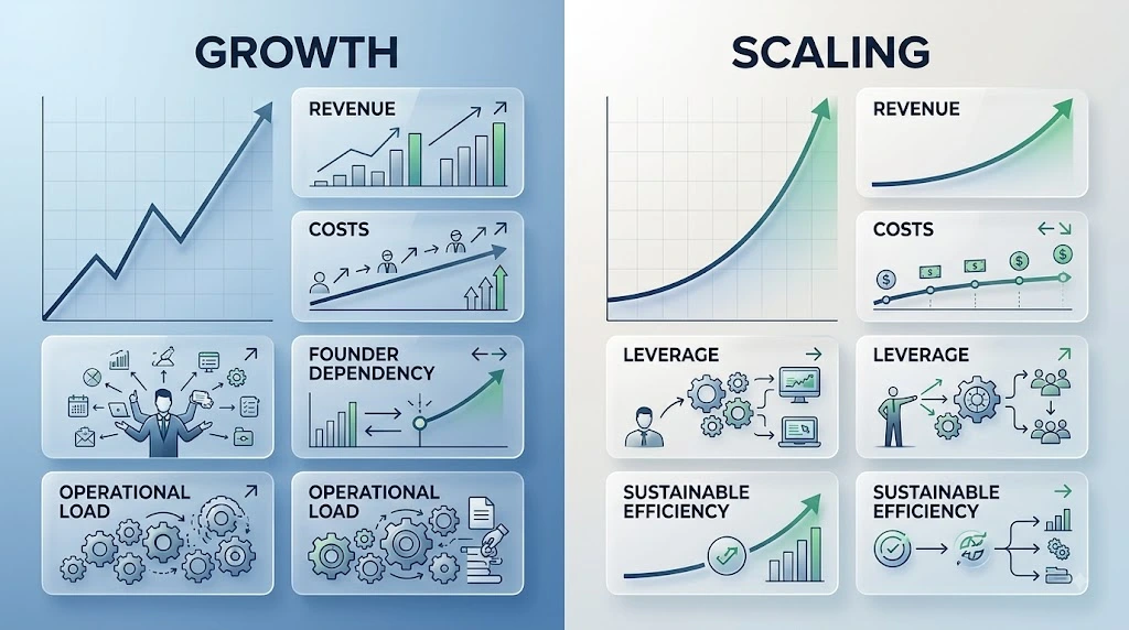 Comparison of business growth and scalable business growth