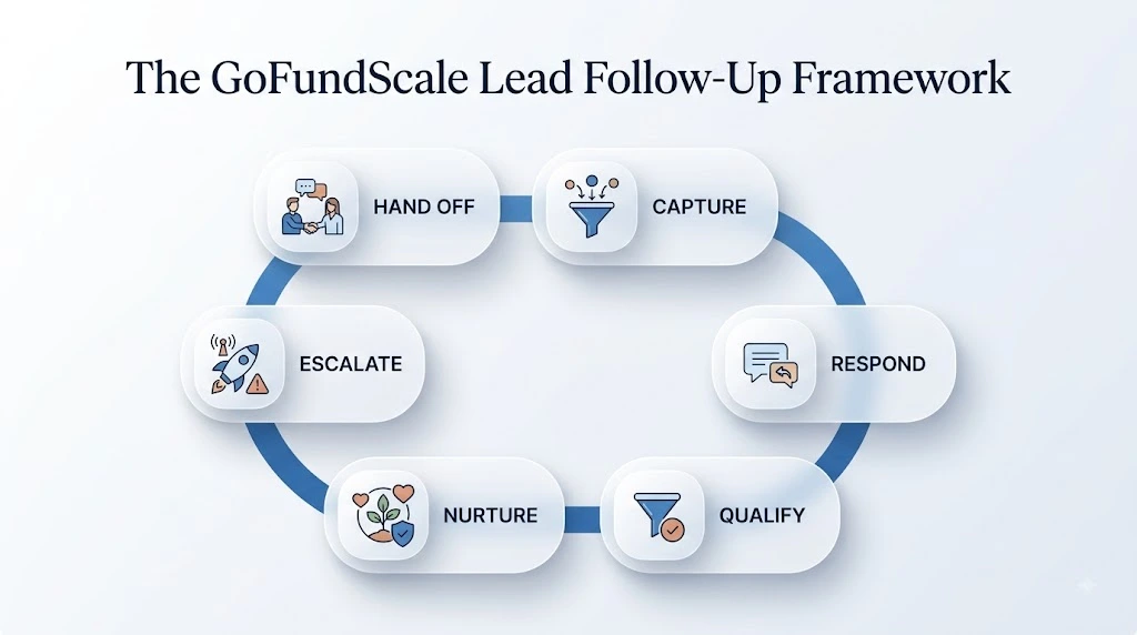 GoFundScale six-step lead follow-up framework