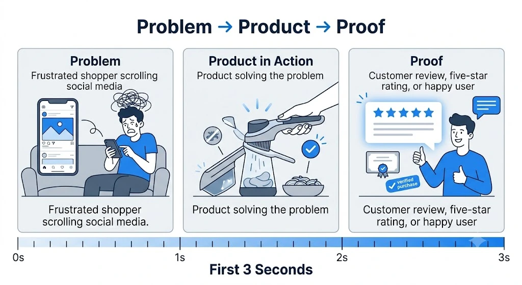 Problem: Product Proof framework for Meta Ads creative optimization