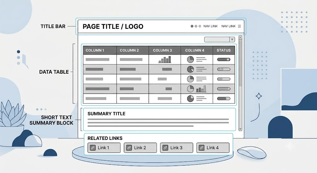 Programmatic SEO page template wireframe example
