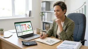 Small business owner creating a small business budget
