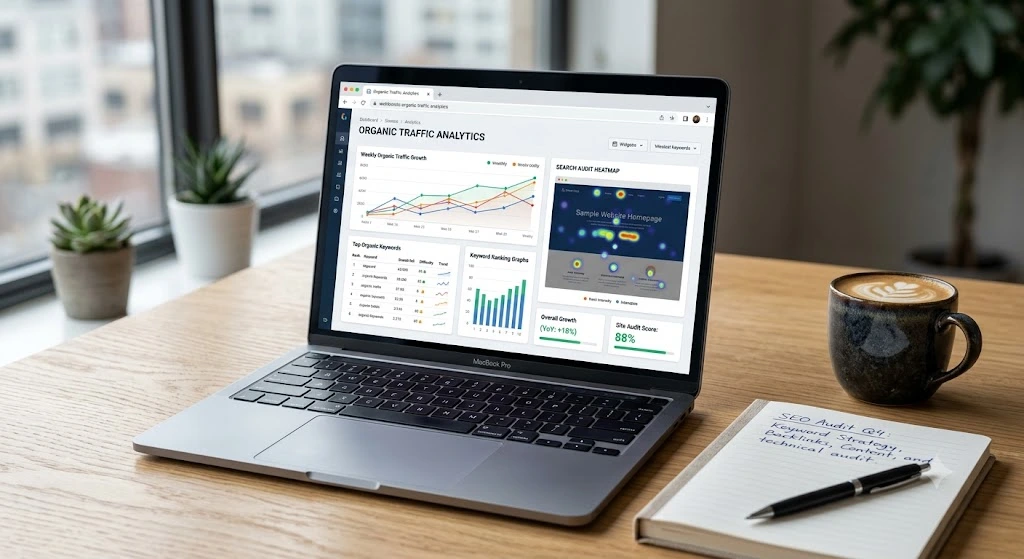 Small business marketing and SEO analytics dashboard