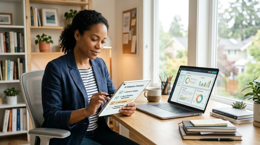 how small business owners use AI safely