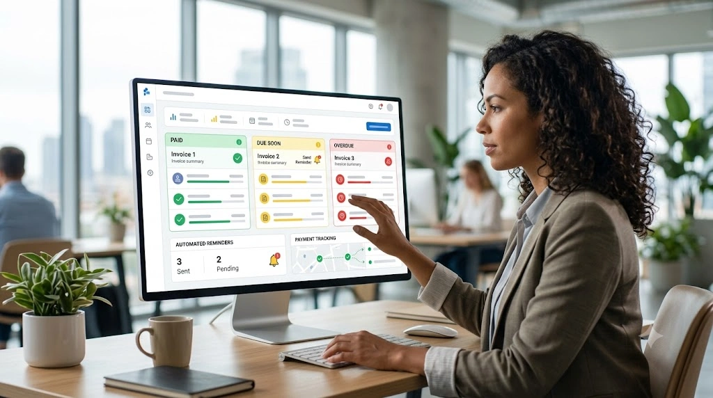 Invoice payment tracking and automated reminders for small business