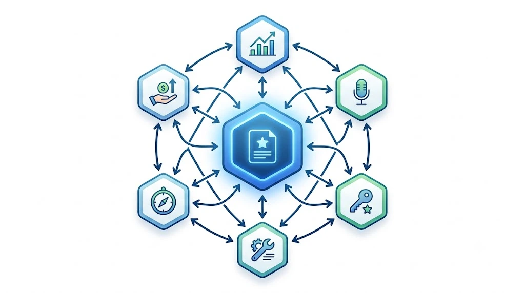 Small business SEO topic cluster with pillar and cluster pages