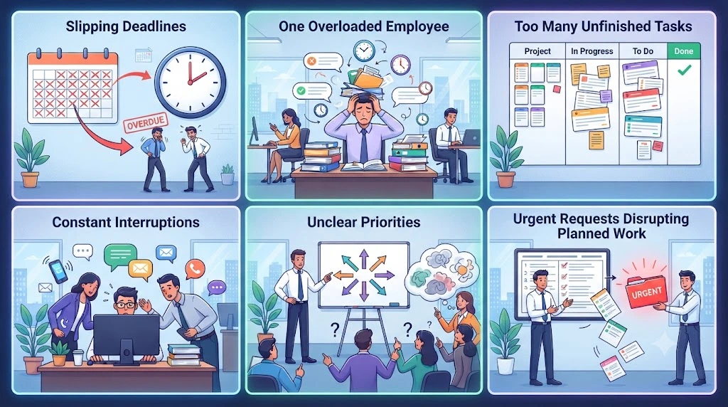 Warning signs that a small team is overloaded